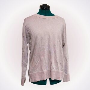 Tahari Metallic Shimmer Crewneck Sweater | Sz S